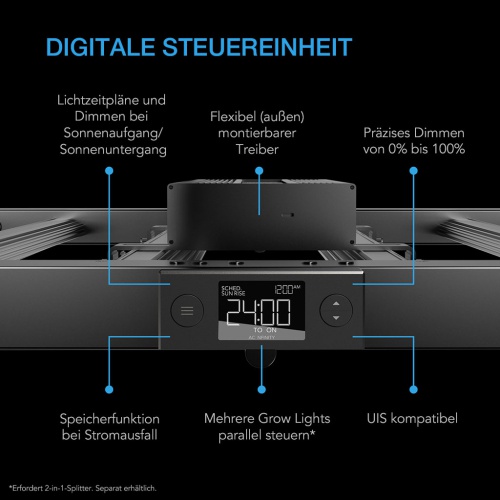 Innovative digitale Steuerelemente an Grow Lampe