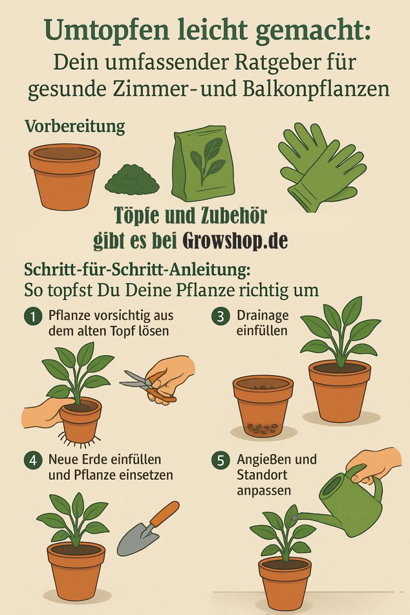 Schritt für Schritt Anleitung zum Thema: Richtig umtopfen
