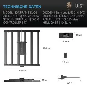 AC Infinity IONFRAME EVO6 LED Grow Light 500W