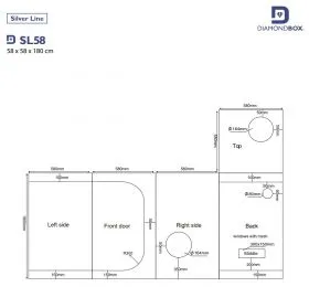 DiamondBox SL58 58 x 58 x 180 cm