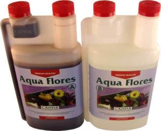 Canna Aqua Flores Dünger Set mit je 1 Liter A und 1 Liter B Blüte